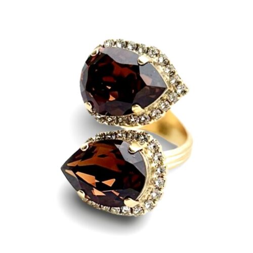 Double Bliss Ring Smoked Topaz